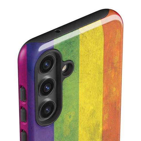 Distressed Rainbow Flag Galaxy S25 Impact Case